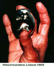 Swami holding the lingam