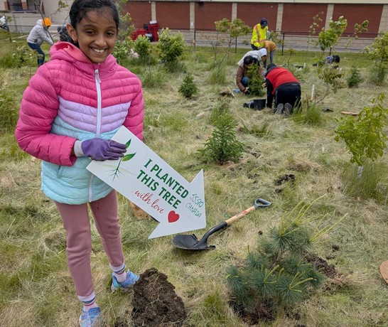 Canada Tree Planting Girl With Sapling 02